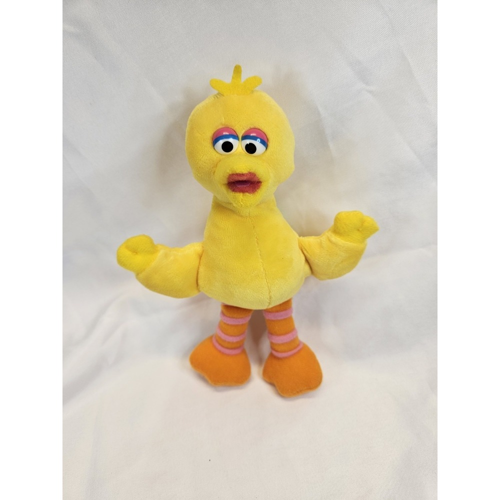 Sesame Street Big Bird Plush 2013 Yellow Stuffed Animal Toy Striped Legs 9 Inch